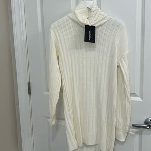 Pretty little thing, cream turtleneck knitted dress